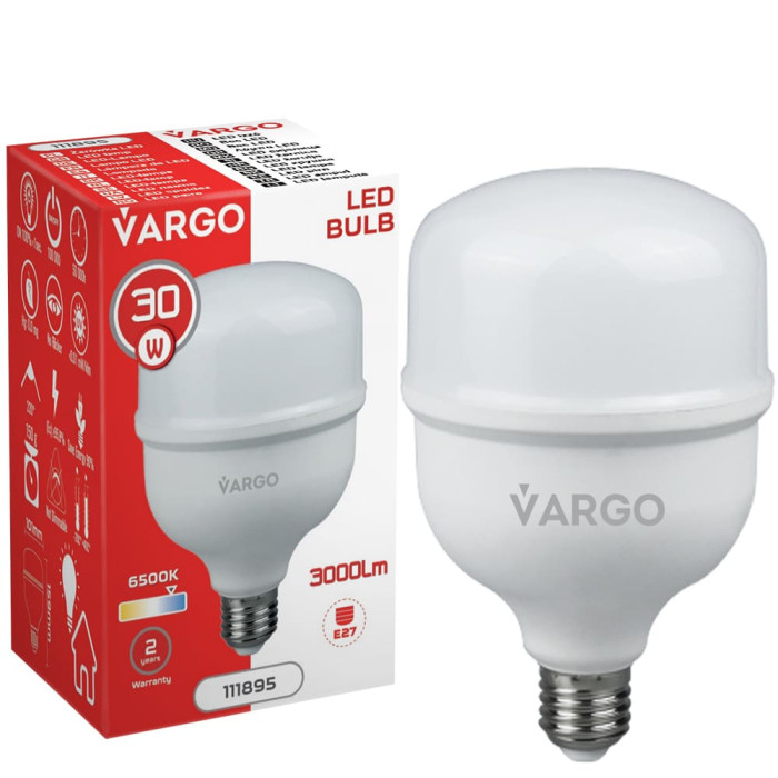 Світлодіодна лампа VARGO 30W 6500K E27 220V 50Hz V-111895